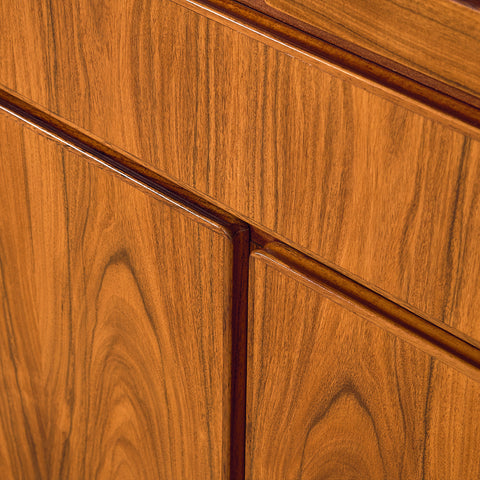 Danish corner bookshelf in Santos rosewood by Skovby