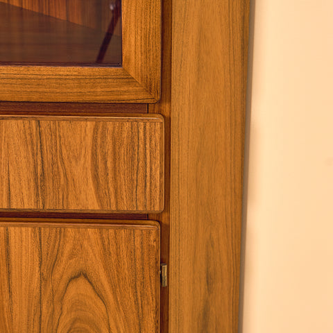 Danish corner bookshelf in Santos rosewood by Skovby