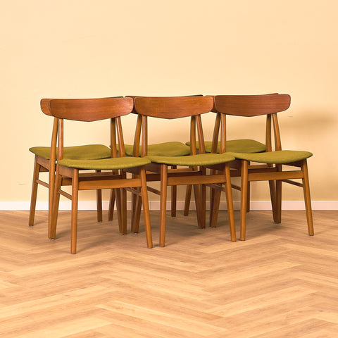 Danish dining chairs in teak & beech by Findahl Møbelfabrik, model 'Møsbol'