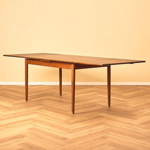 Danish Teak Dining Table with Draw Leaves