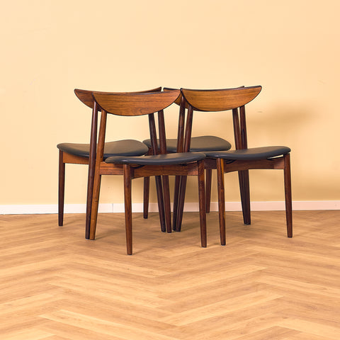 Danish dining chairs in Santos rosewood by Harry Østergaard for Randers Møbelfabrik