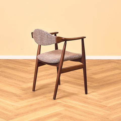 Danish dining armchairs in walnut by Farstrup