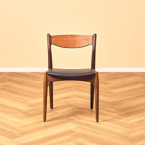 Danish dining chairs in teak and walnut by Ærthøj Jensen & Mølholm