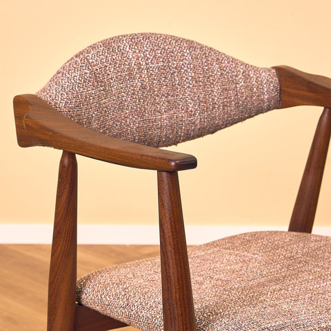 Danish dining armchairs in walnut by Farstrup