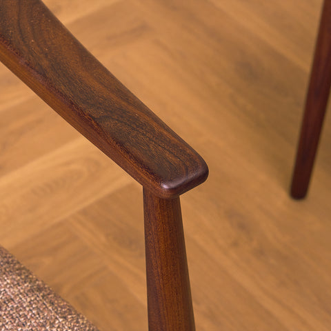 Danish dining armchairs in walnut by Farstrup