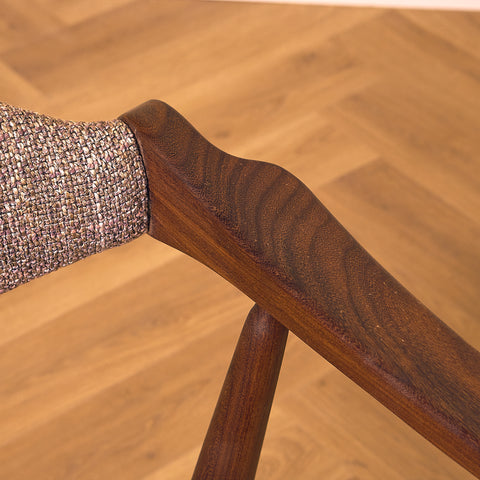 Danish dining armchairs in walnut by Farstrup