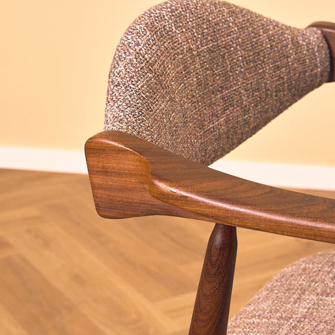 Danish dining armchairs in walnut by Farstrup