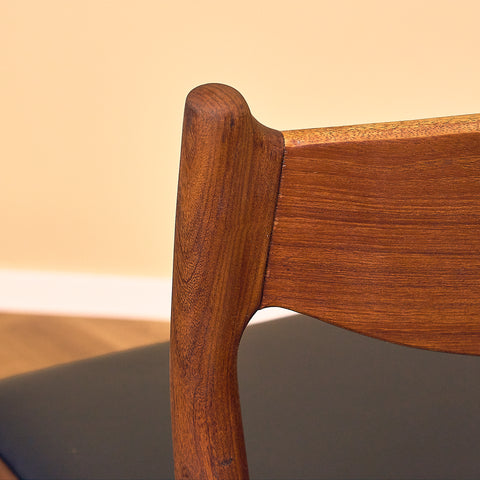 Danish dining chairs in teak and walnut by Ærthøj Jensen & Mølholm