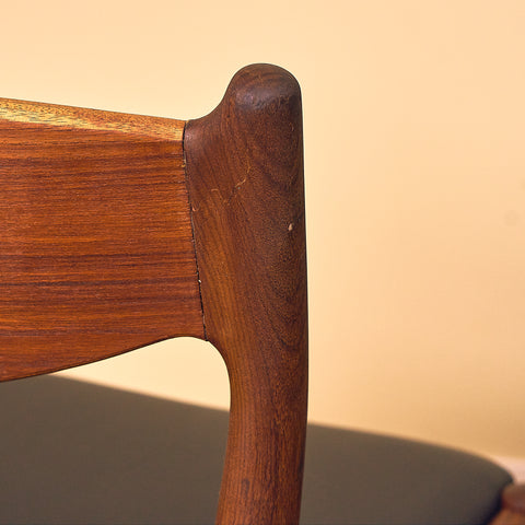 Danish dining chairs in teak and walnut by Ærthøj Jensen & Mølholm