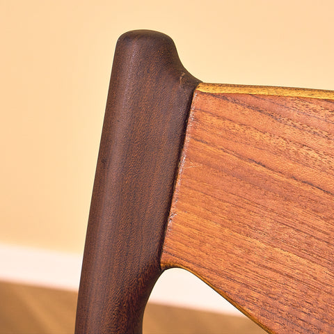 Danish dining chairs in teak and walnut by Ærthøj Jensen & Mølholm