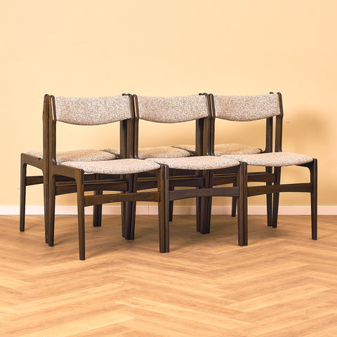 Danish dining chairs in smoked oak by Erik Buch for Nova Stolefabrik