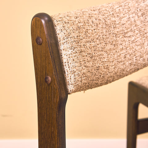 Danish dining chairs in smoked oak by Erik Buch for Nova Stolefabrik