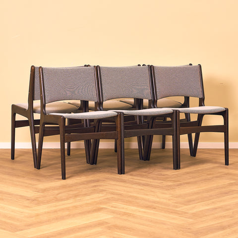 Danish dining chairs in smoked oak by Erik Buch for Anderstrup Møbelfabrik, model 89