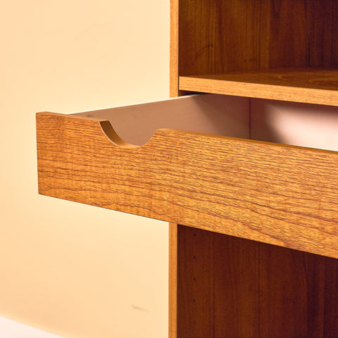 Swedish bookshelf with vinyl holder in teak