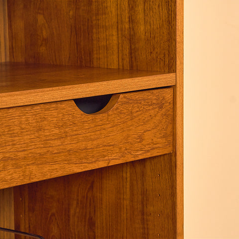 Swedish bookshelf with vinyl holder in teak