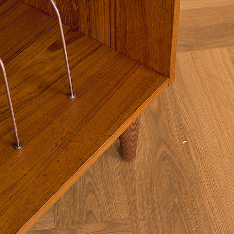 Swedish bookshelf with vinyl holder in teak