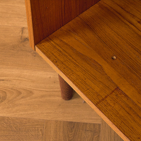 Swedish bookshelf with vinyl holder in teak