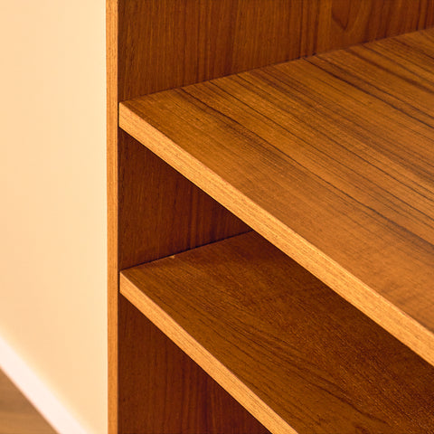 Swedish bookshelf with vinyl holder in teak