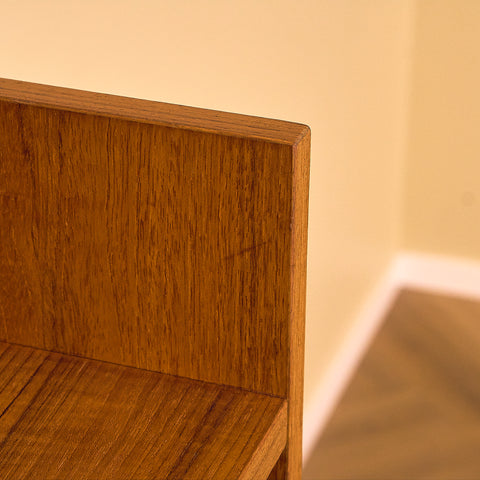 Swedish bookshelf with vinyl holder in teak