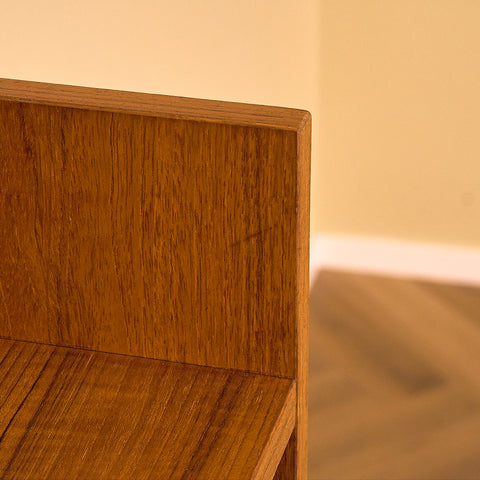 Swedish bookshelf with vinyl holder in teak