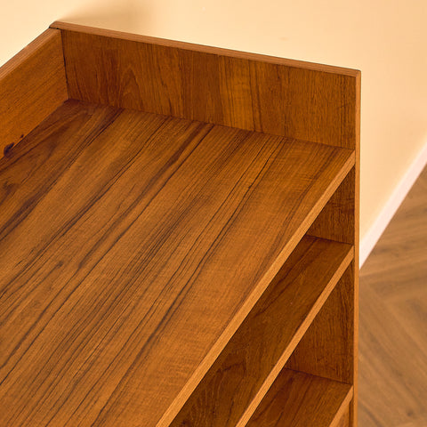 Swedish bookshelf with vinyl holder in teak