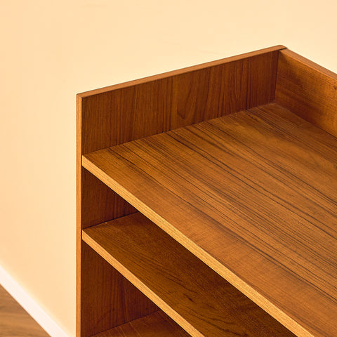 Swedish bookshelf with vinyl holder in teak