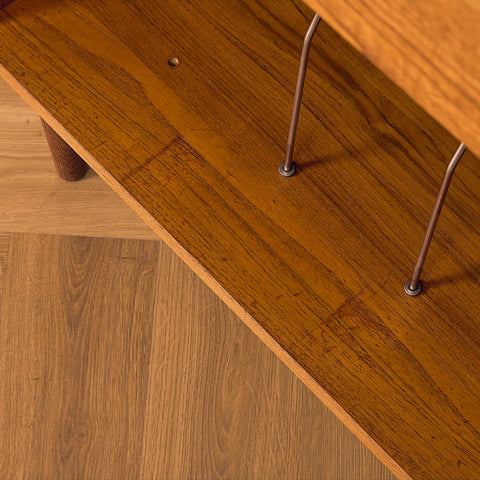 Swedish bookshelf with vinyl holder in teak
