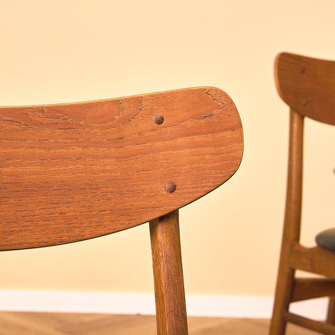 Danish Dining Chair in Dark Teak and Oak