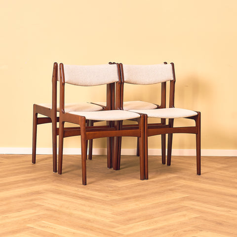 Danish set of 4 dining chairs in mahogany by Erik Buch for Nova Stolefabrik
