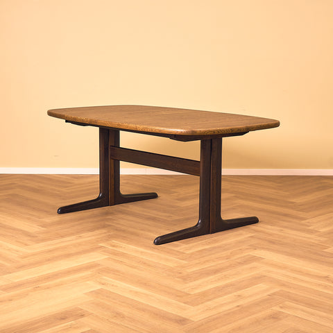 Danish oval dining table in smoked oak by Skovby