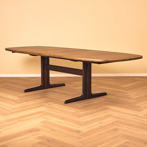 Danish oval dining table in smoked oak by Skovby
