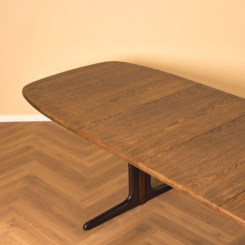 Danish oval dining table in smoked oak by Skovby
