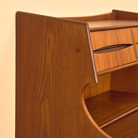 G. Falsig Teak Secretary Writing Desk
