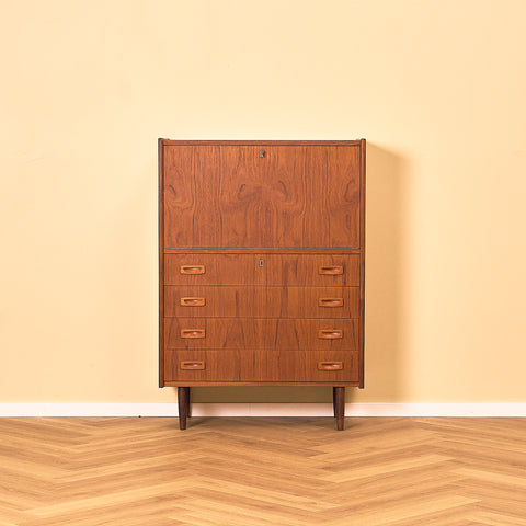 Edsbjerg Teak Chest of Drawers with Fall Front