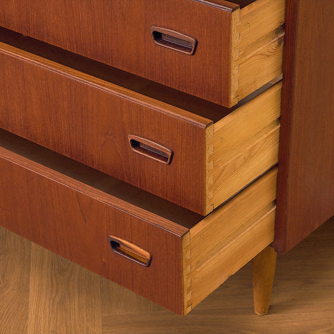Tall Teak Chest of Drawers with Seven Drawers