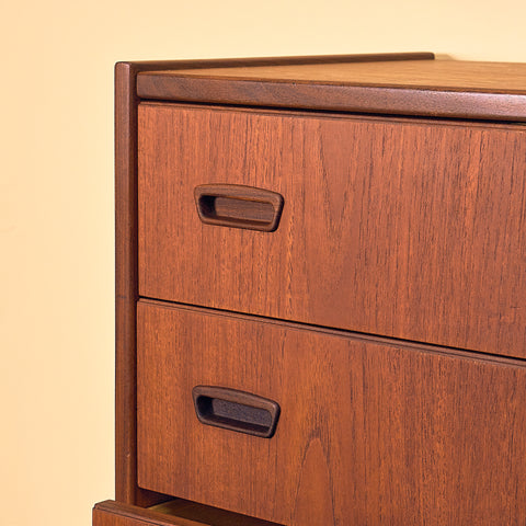 Tall Teak Chest of Drawers with Seven Drawers