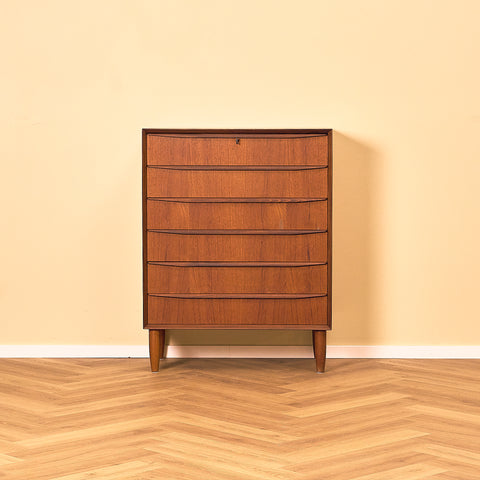 Danish Teak Chest of Six Drawers