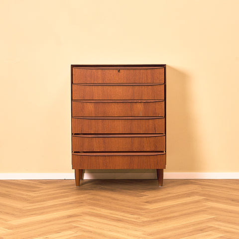 Danish Teak Chest of Six Drawers