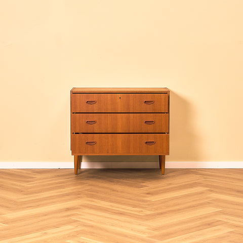 Low Swedish Teak Chest of Drawers