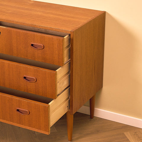 Low Swedish Teak Chest of Drawers