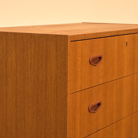 Low Swedish Teak Chest of Drawers