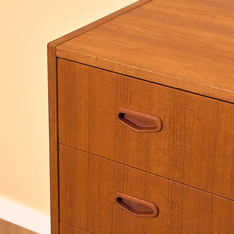 Low Swedish Teak Chest of Drawers
