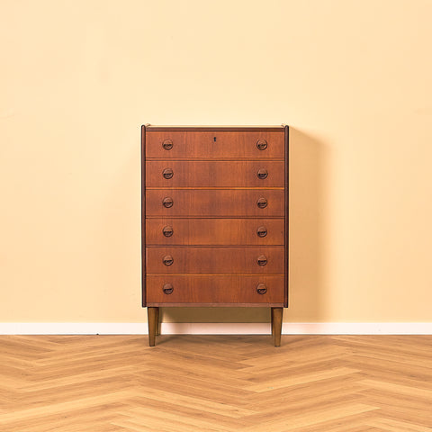 Teak Chest of Drawers with Round Pulls