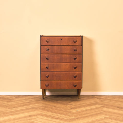 Teak Chest of Drawers with Round Pulls