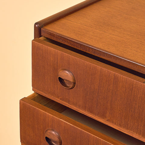 Teak Chest of Drawers with Round Pulls