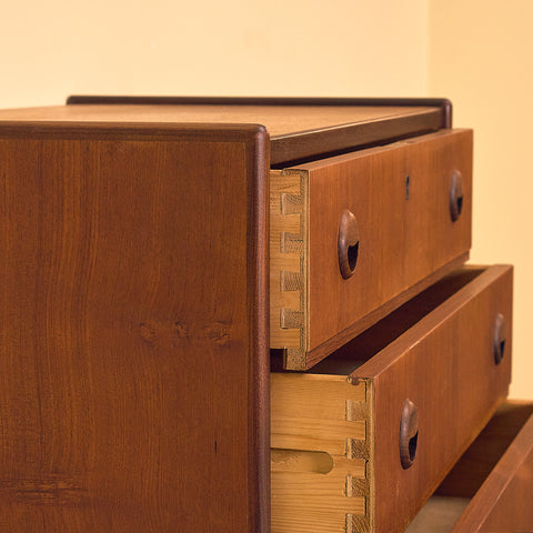 Teak Chest of Drawers with Round Pulls