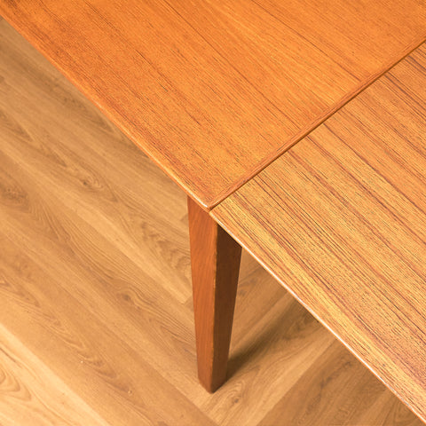 Large Danish Teak Dining Table with Square Tapered Legs
