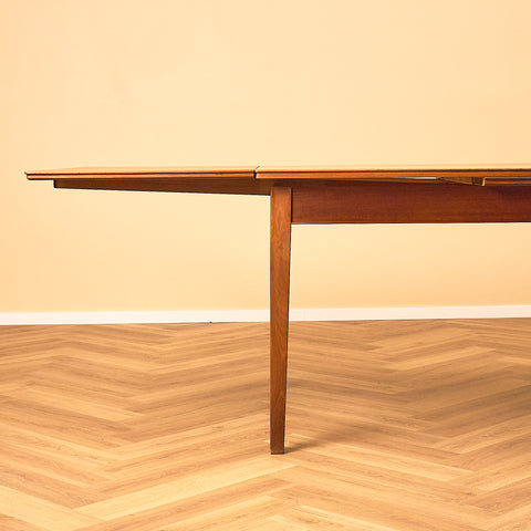 Large Danish Teak Dining Table with Square Tapered Legs