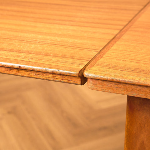 Large Danish Teak Dining Table with Square Tapered Legs