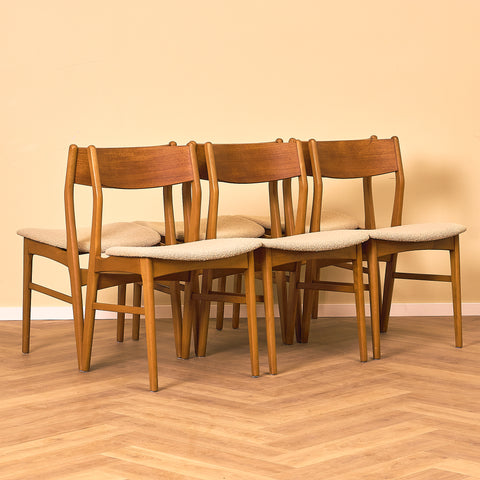Danish dining chairs in teak and beech